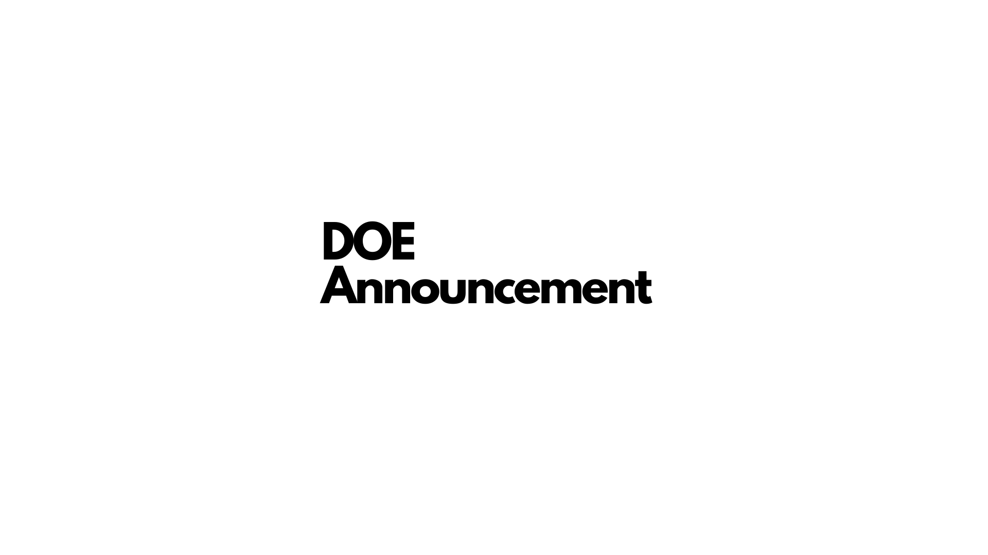 DOE Announcement
